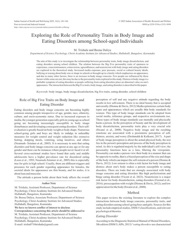 EBSCO-FullText-10 12 2025 | PDF | Eating Disorder | Body Image