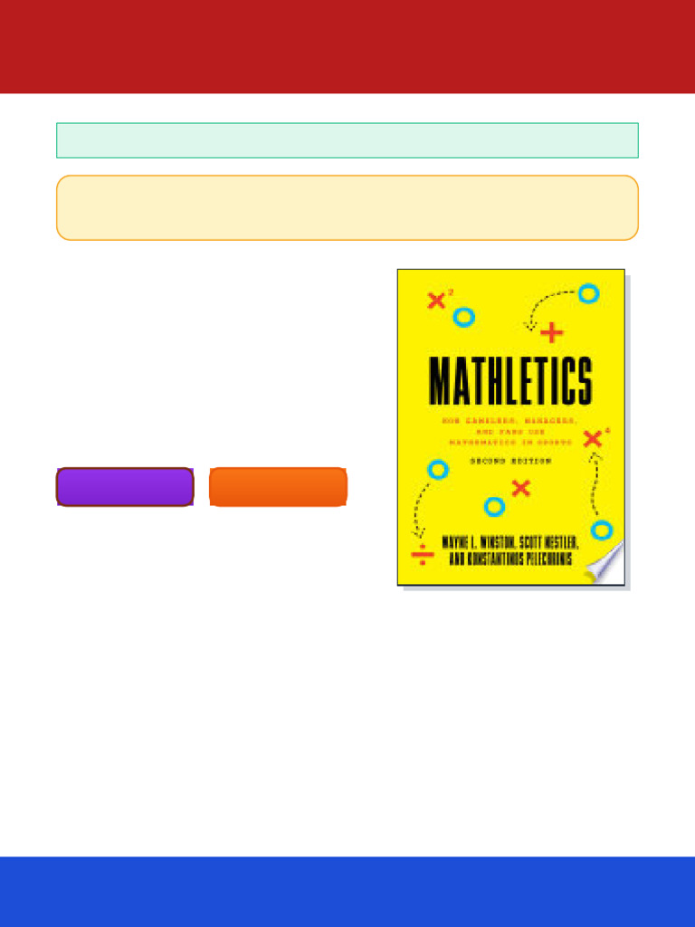 Mathletics How Gamblers Managers and Fans Use Mathematics in Sports 2nd ...