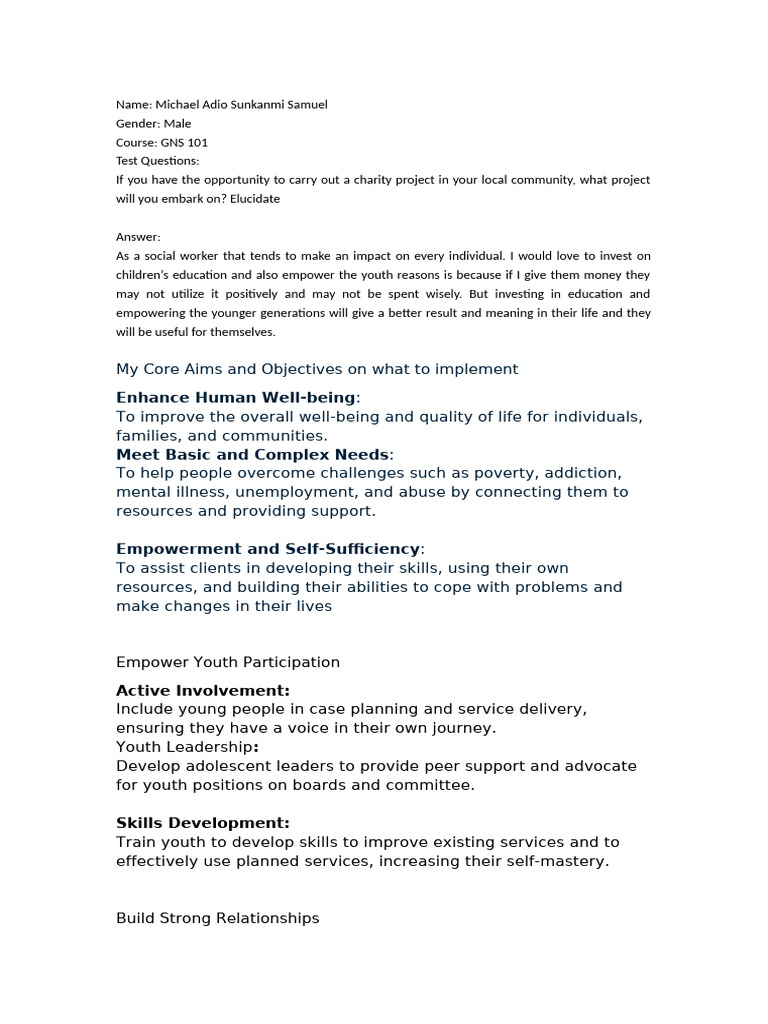 Social Work GNS 101 | PDF | Empowerment | Social Work
