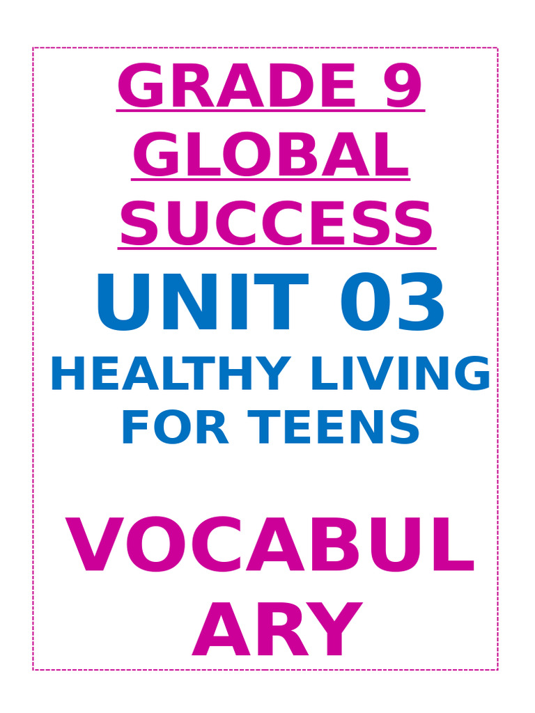 Grade 9 Global Success Unit 03 Vocabulary Student | PDF