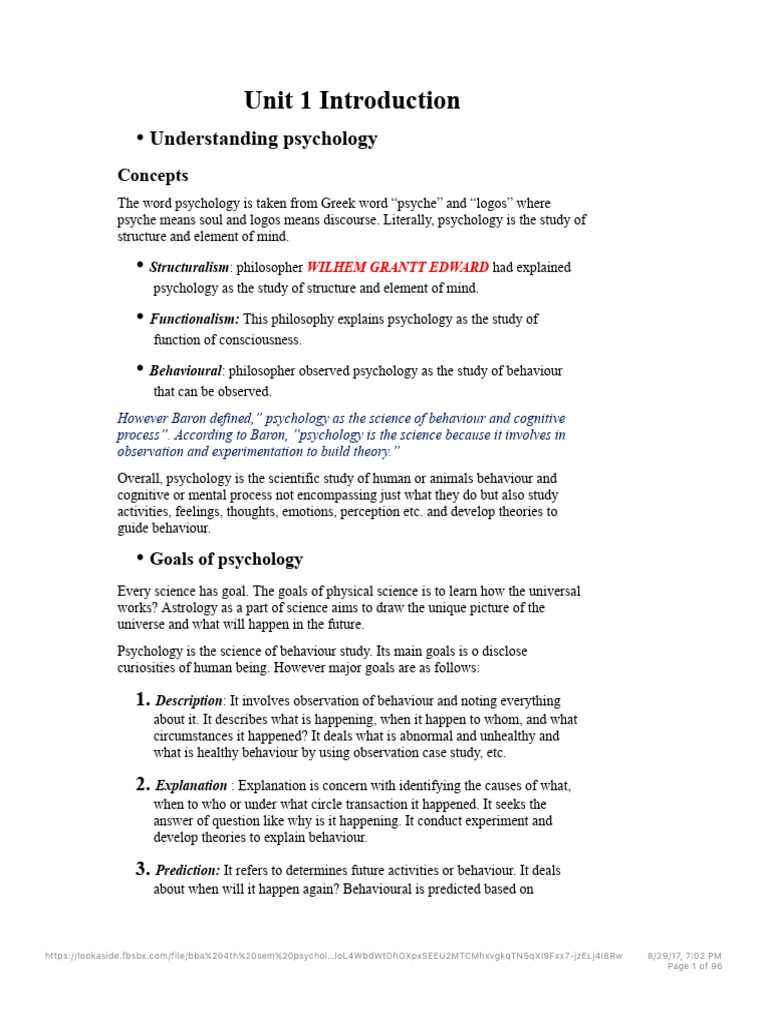 Bba 4th Sem Psychology | PDF | Psychology | Experiment