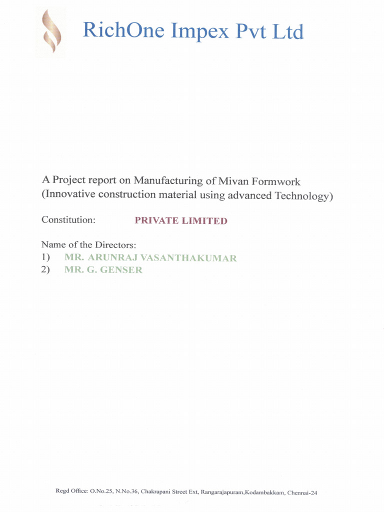 RichOne Impex PVT LTD Project Report - 20022025 | PDF