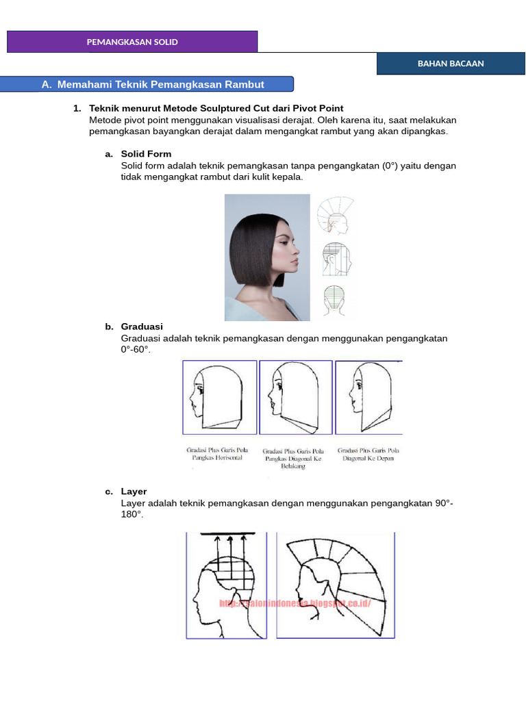 Teknik Pemangkasan Rambut Solid Form | PDF