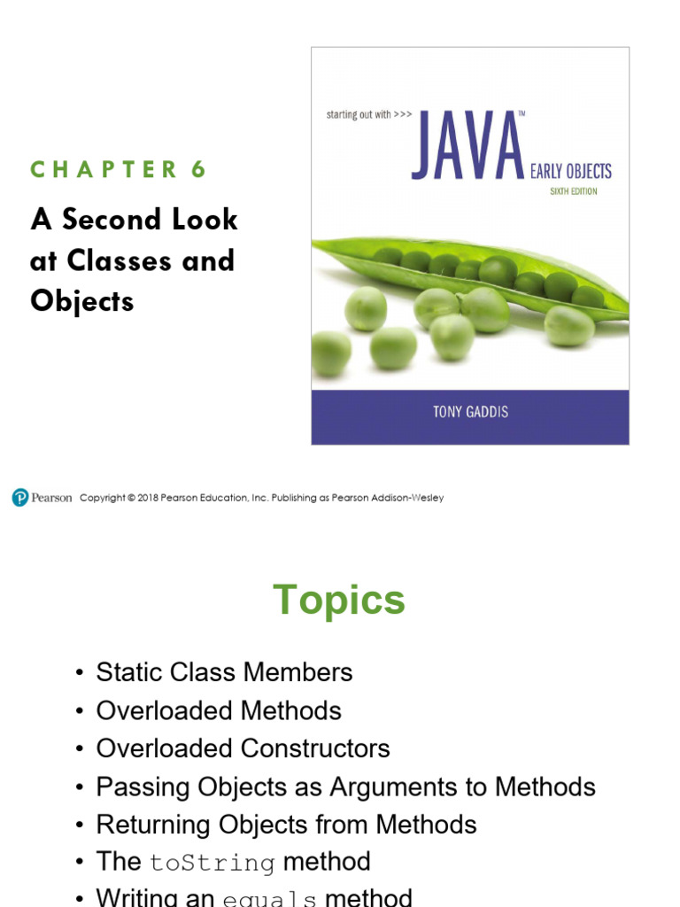 Chapter 06 6e A Second Look at Objects Classes | PDF | Method (Computer ...