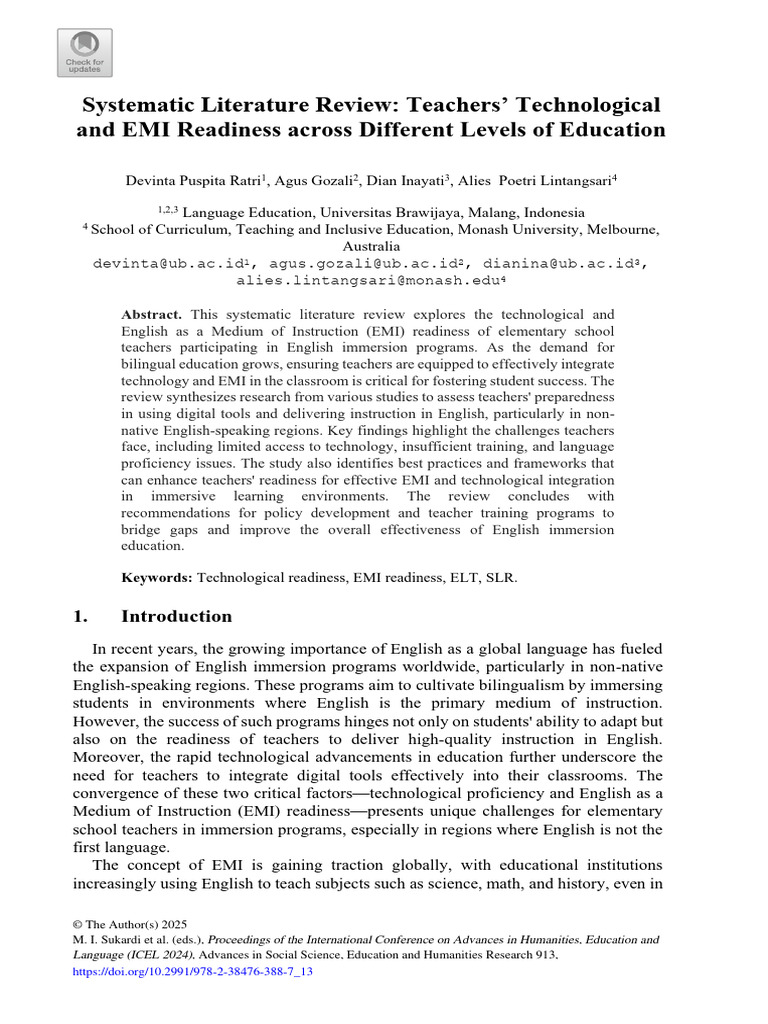EMI Readiness Across Different Levels of Education | PDF | Teachers ...