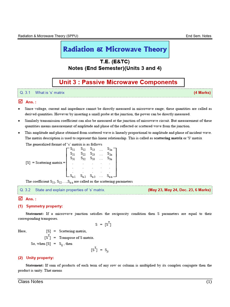 Radiation & Microwave Theory Notes | PDF | Waveguide | Physical Phenomena