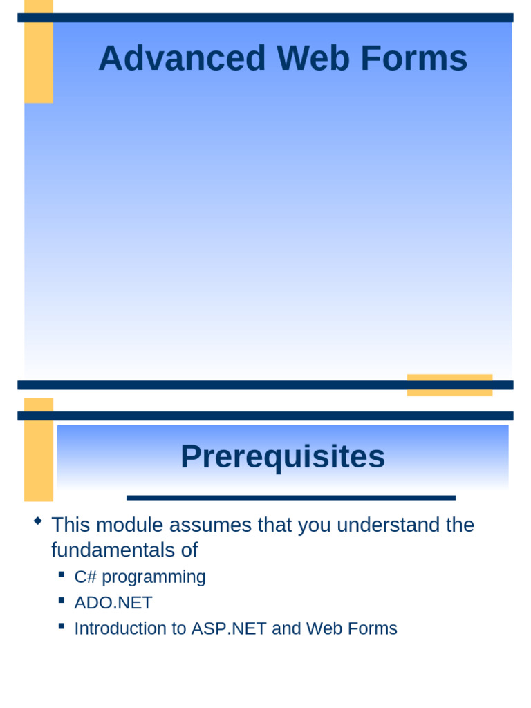 Advanced ASP.NET Web Forms Guide | PDF | Networking | Internet & Web