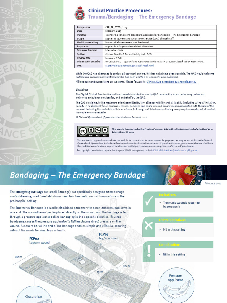 Emergency Bandaging Procedures Guide | PDF | Emergency Medical Services