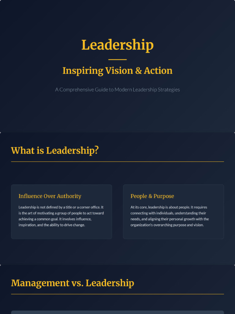 Leadership - Inspiring Vision & Action | PDF