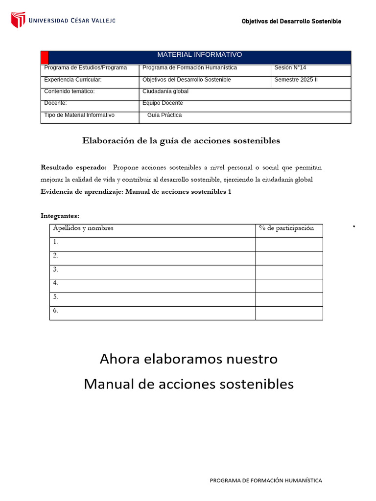 Guía Práctica de Acciones Sostenibles | PDF