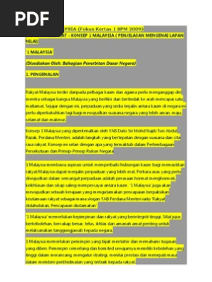 Konsep 1 Malaysia Pdf