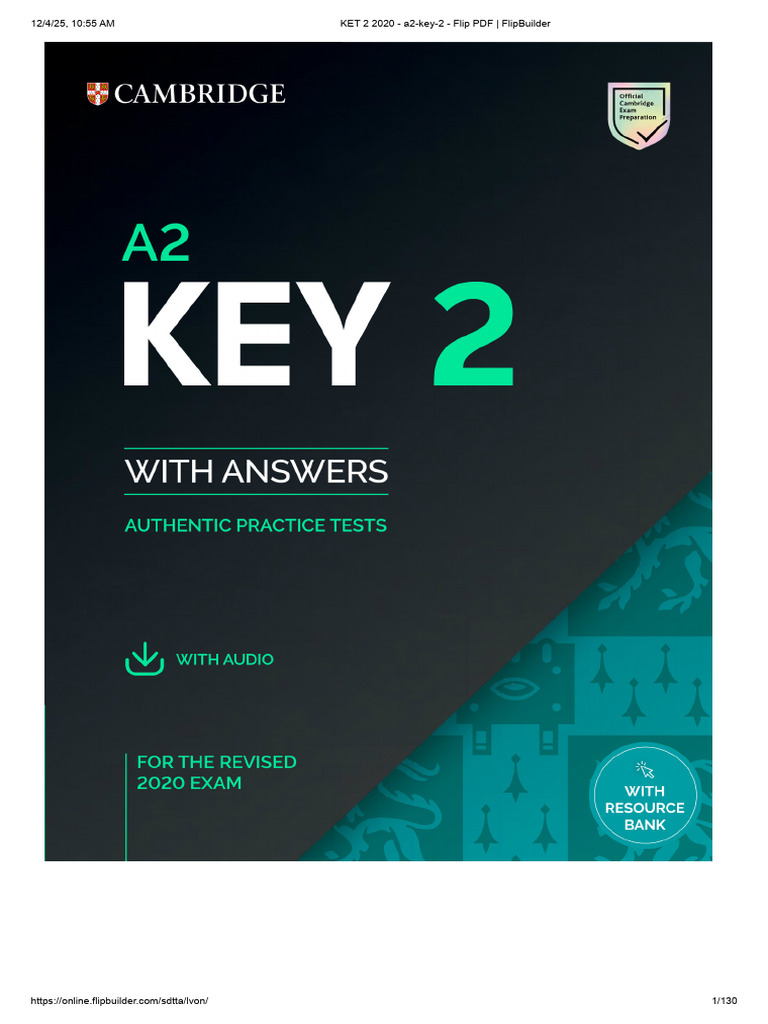 KET 2 2020 A2 Key PDF Guide | PDF