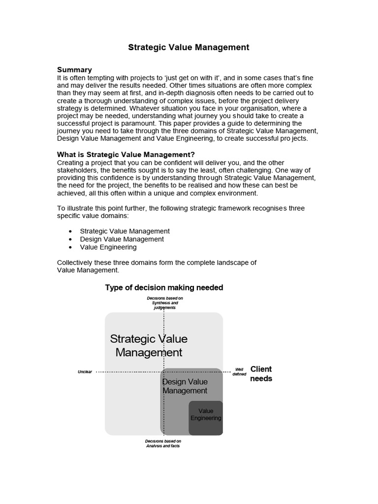 Guide to Strategic Value Management | PDF | Information | Cognition