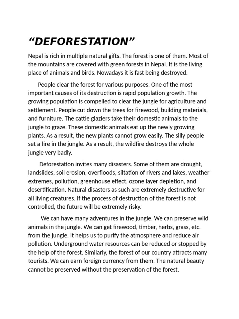 Deforestation and Its Impact in Nepal | PDF
