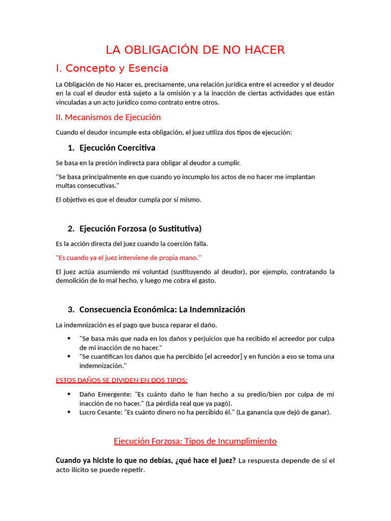 La Obligación de No Hacer | PDF | Daños y perjuicios | Justicia