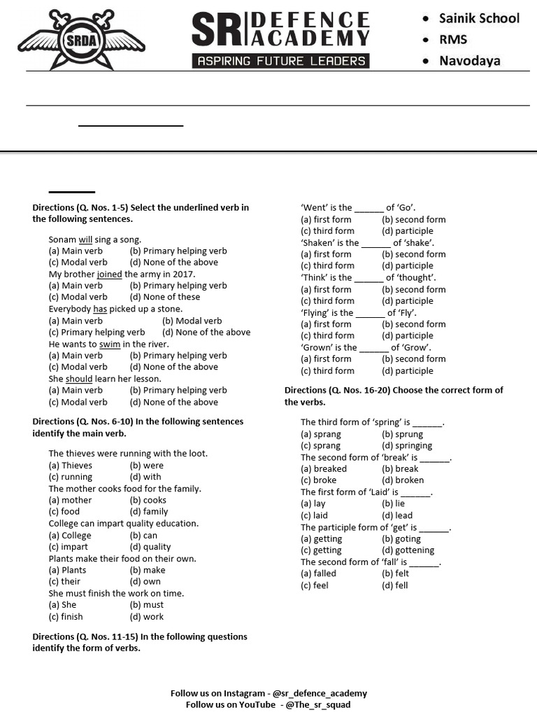 9th Grade English Practice: Verbs & Adverbs | PDF | Verb | Linguistic ...