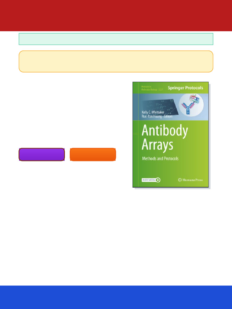 Antibody Arrays: Methods and Protocols Kelly C. Whittaker Ebook Premium ...