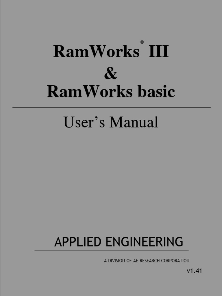 Ae Ramworks III Basic Manual | PDF | Computer Data Storage | Computer File