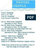 Summer 2k12 Schedule