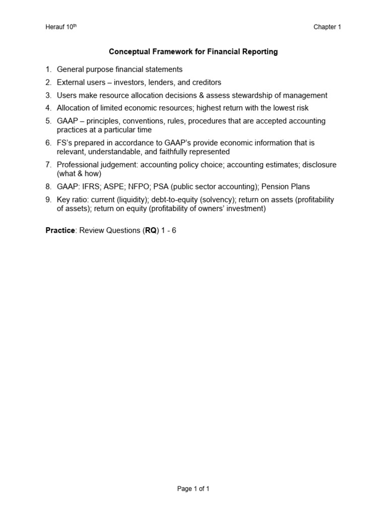 Financial Reporting Framework Overview | PDF