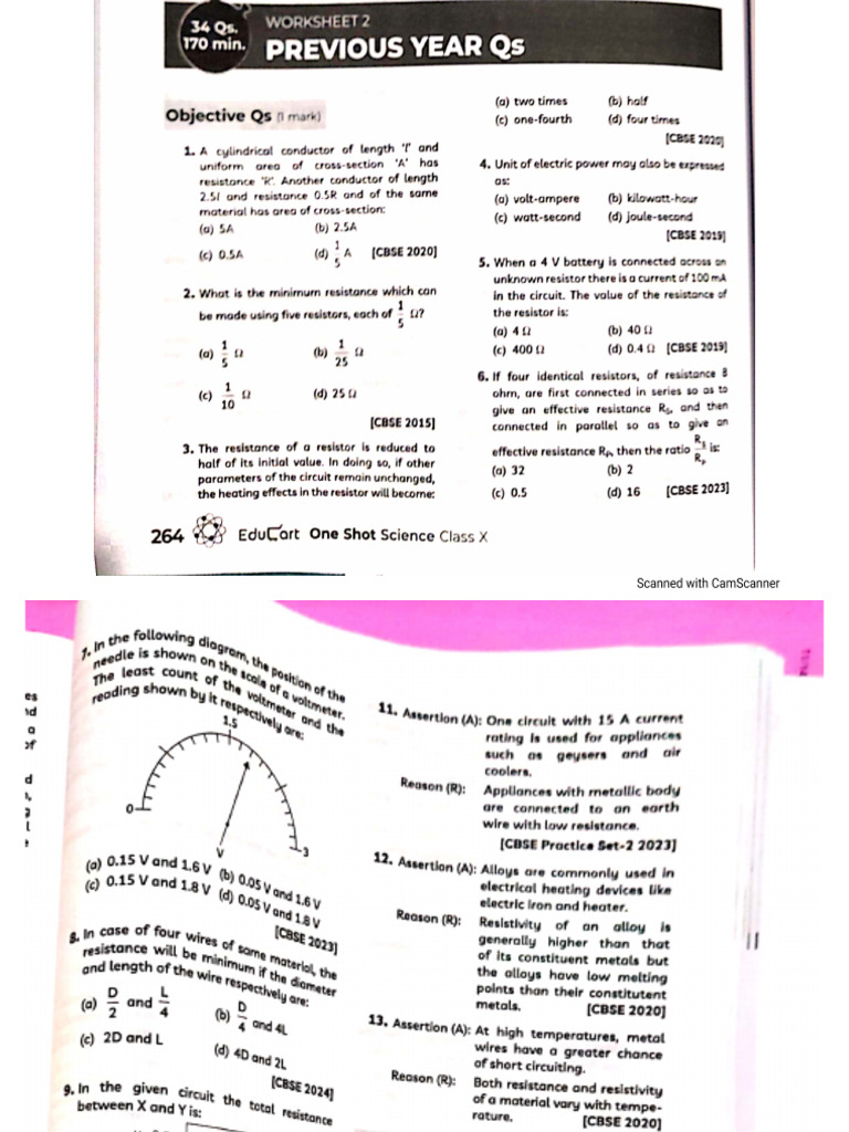 Electricity Practice Worksheet With Answers | PDF
