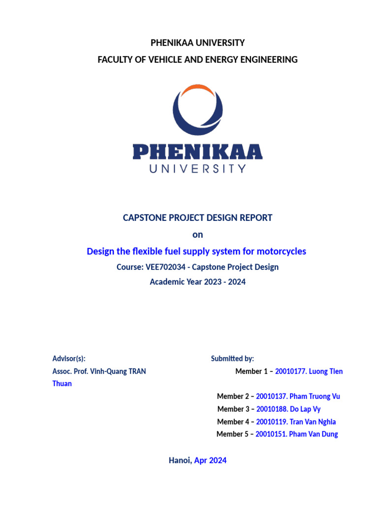 Capstone Project Design Report 23 - 7 | PDF | Gasoline | Throttle