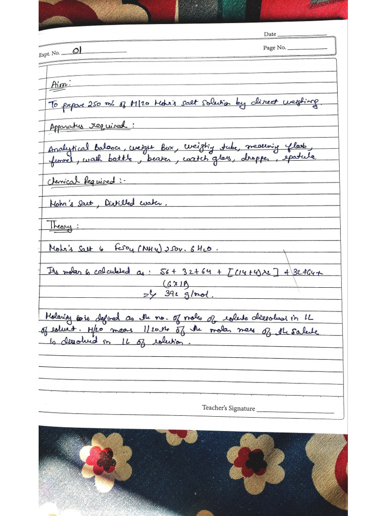 Experiment 1 Chemistry Class 12 | PDF