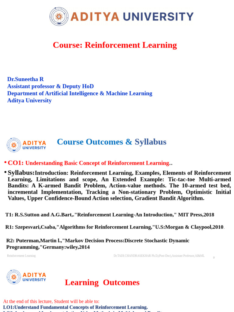 Reinforcement Learning Course Overview | PDF | Machine Learning ...