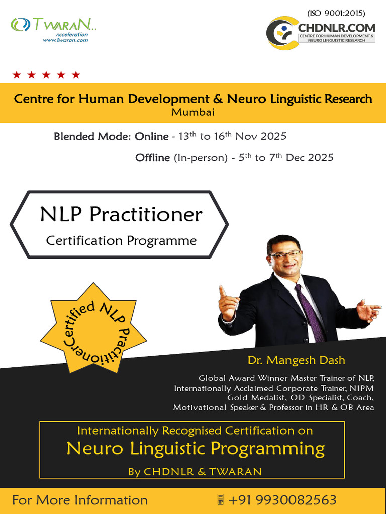 NLP Practitioner Certification Course | PDF | Neuro Linguistic ...