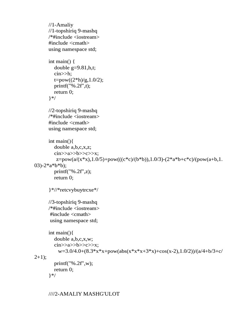 C++ Programming Exercises Solutions | PDF | Naming Conventions | Onomastics