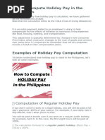 Holiday Pay Rules in the Philippines | PDF | Overtime | Working Conditions