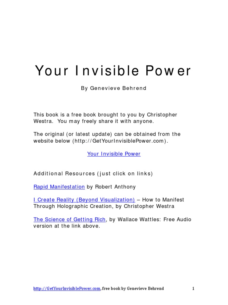 Your Invisible Power | PDF