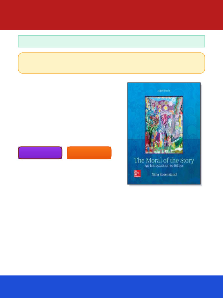 The Moral of The Story: An Introduction To Ethics Nina Rosenstand Ebook ...