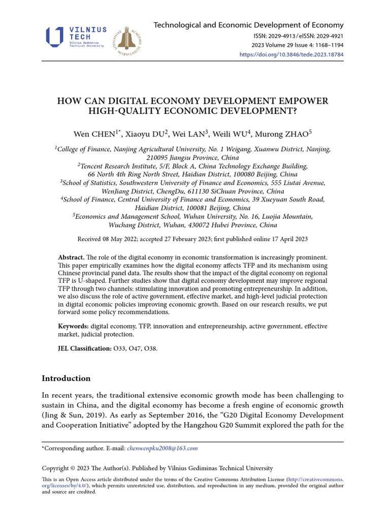 104.25 .How Can Digital Economy Development | PDF | Entrepreneurship ...
