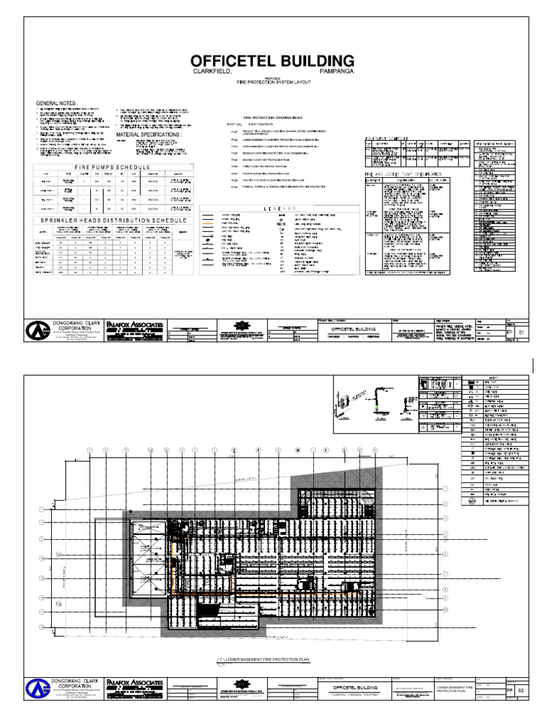 Fire Protection System Plans for Officetel | PDF | Building Engineering