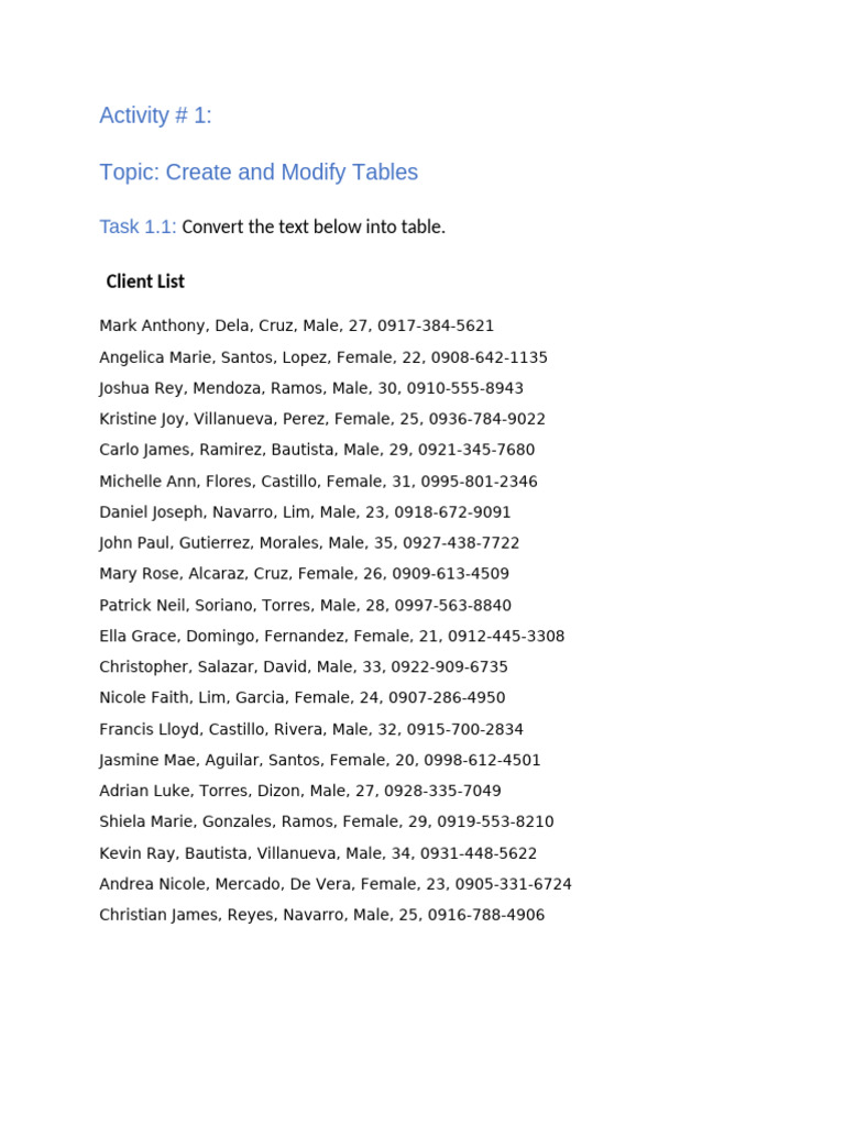 Creating and Modifying Tables in Documents | PDF | Laptop | Dogs