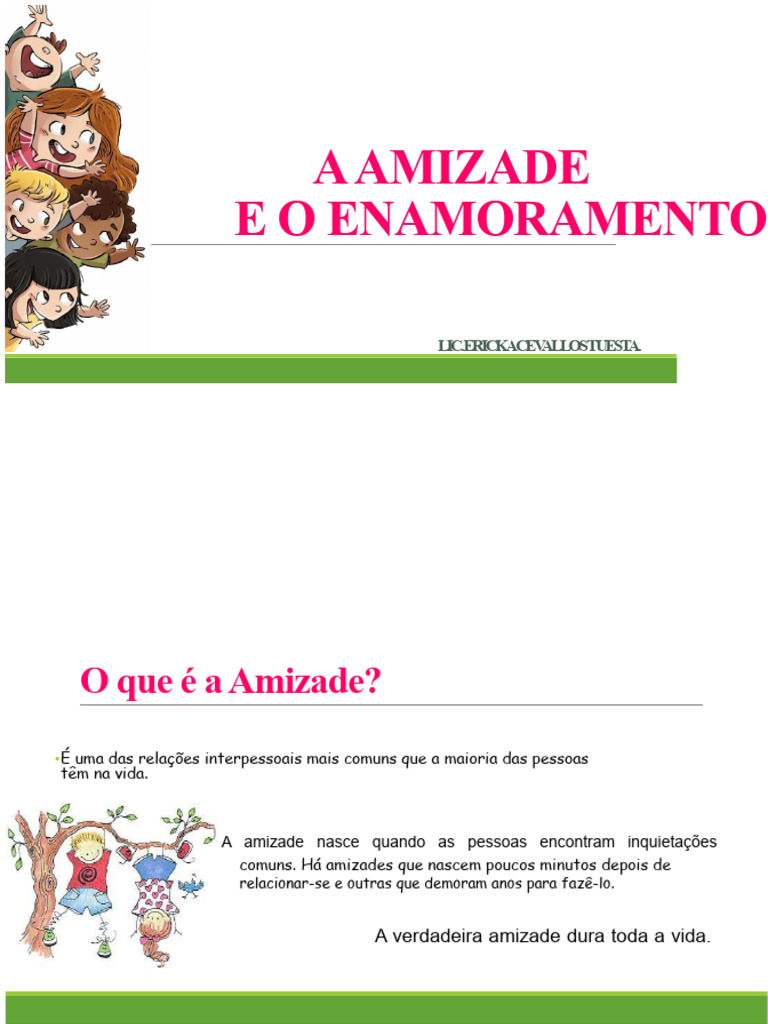 A Amizade e o apaixonamento | PDF | Amizade | Amor