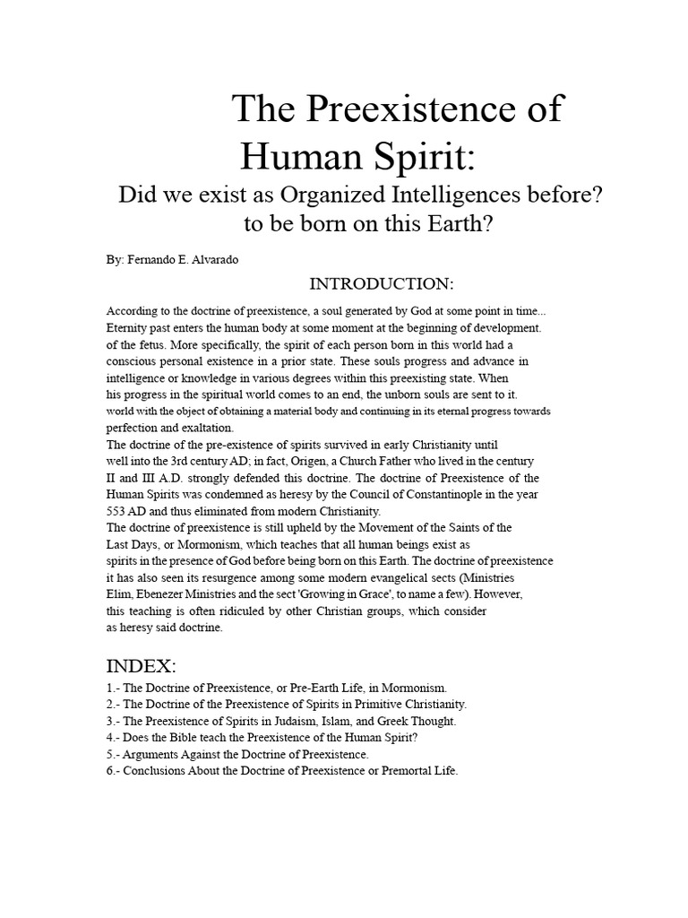 Preexistence of Human Spirits Explained | PDF | Kabbalah | Zohar