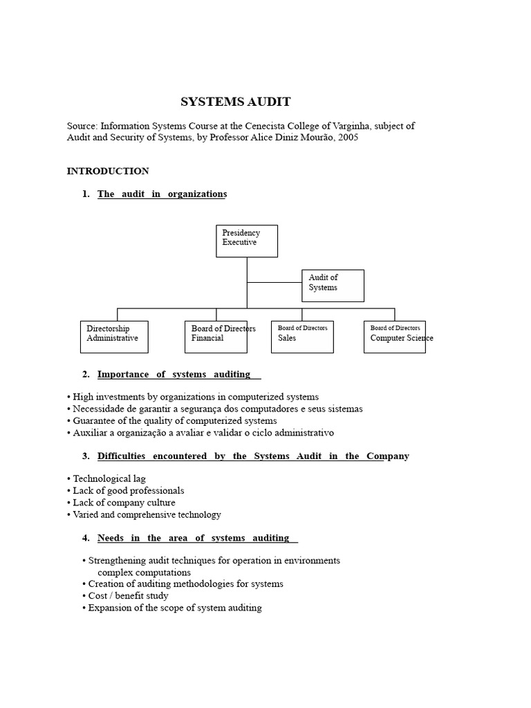 Audit and Security of Systems | PDF | Databases | Audit