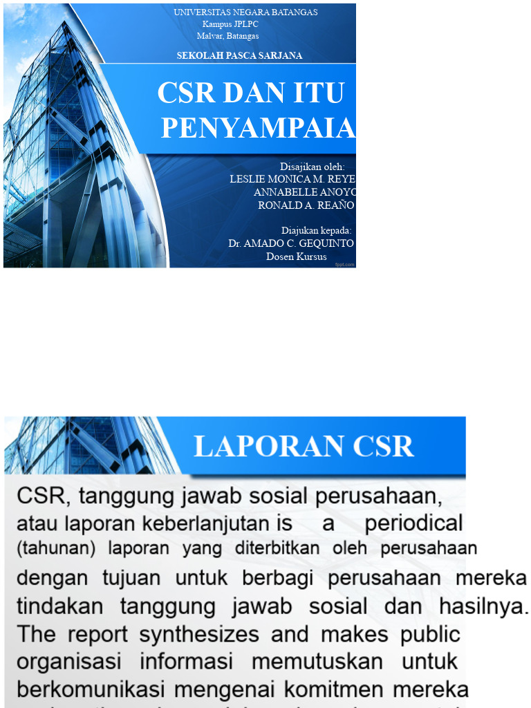 Pentingnya Laporan CSR untuk Perusahaan | PDF