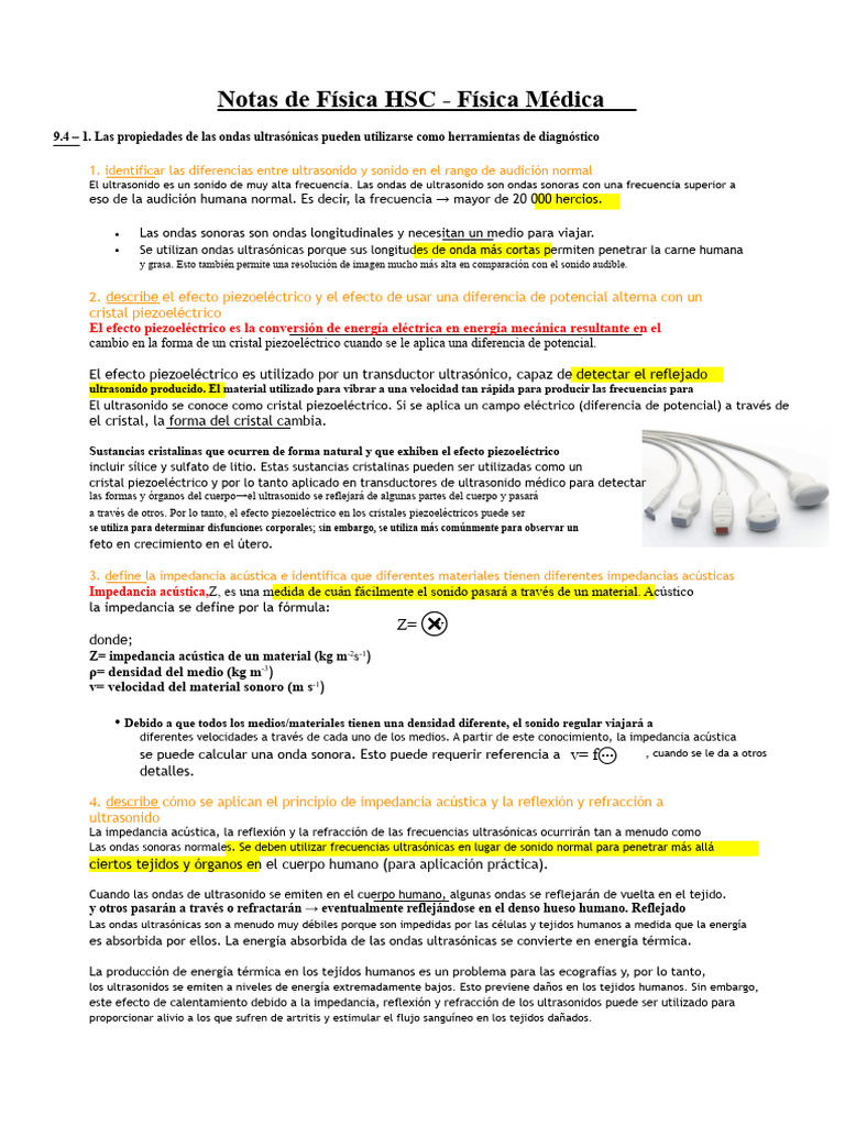 Notas Del Syllabus de Física Médica - Daniel Wilson | PDF | Ultrasonido ...