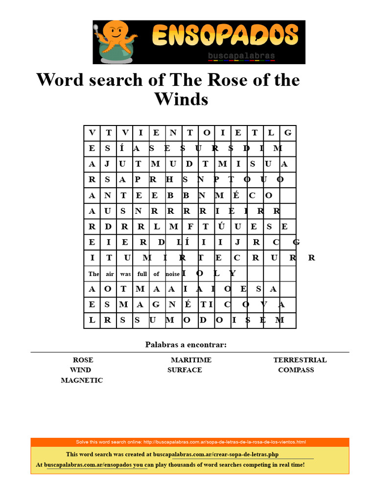 Word Search of The Rose of The Winds | PDF