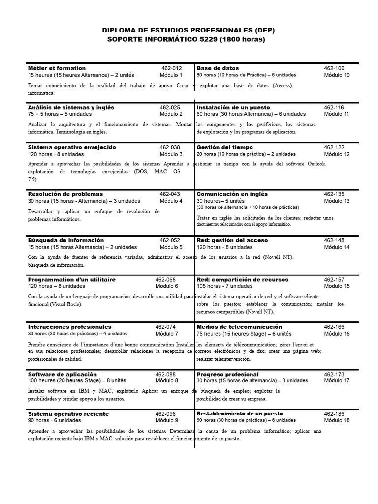 Diploma en Soporte Informático DEP | PDF | Informática | Software