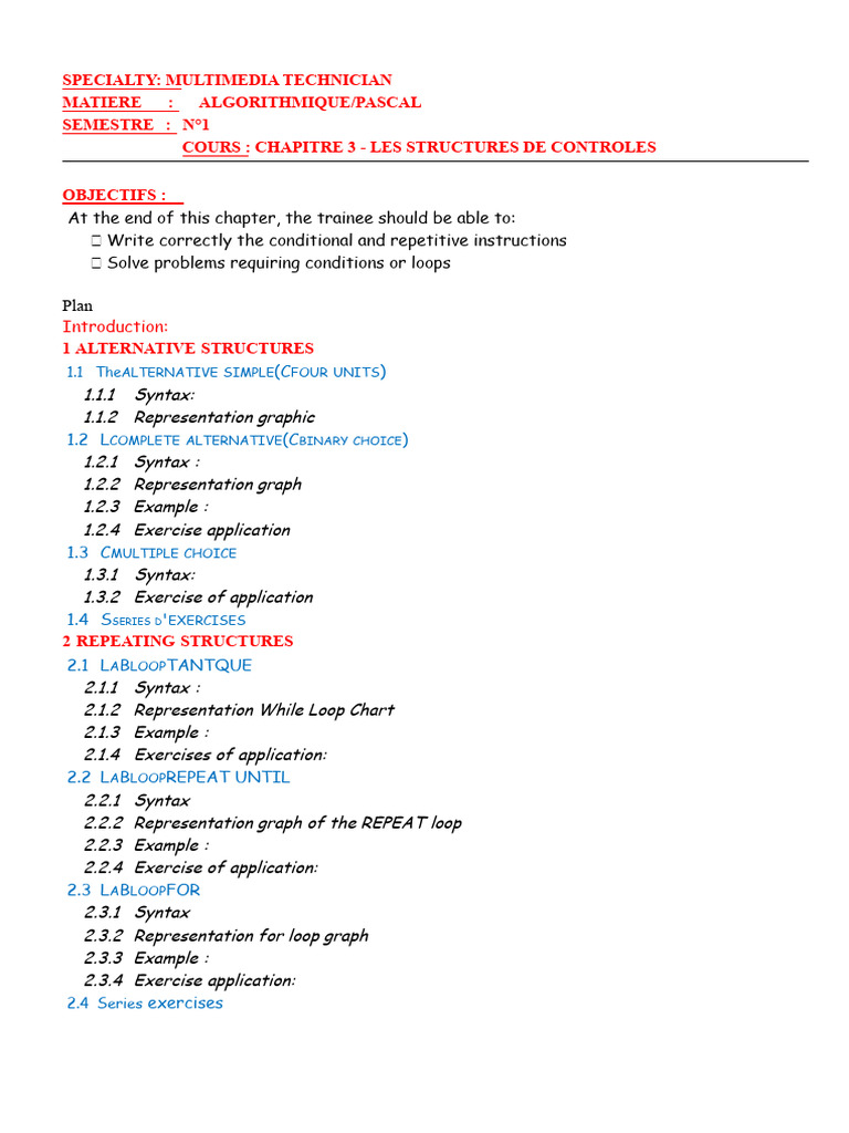 Control Structures in Algorithmic Programming | PDF | Control Flow ...