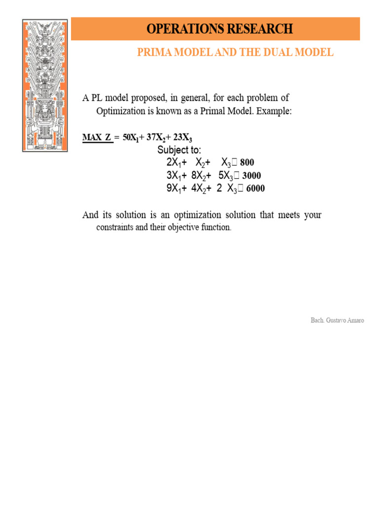 Primal and Dual Models in Operations Research | PDF | Mathematical ...