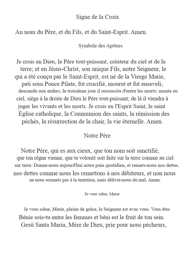 Prières et Mystères de la Foi Catholique | PDF | Théologie systématique ...