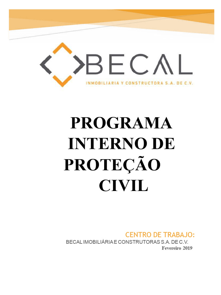 Programa de Proteção Civil da Becal S.A. | PDF | Defesa civil | Campeche