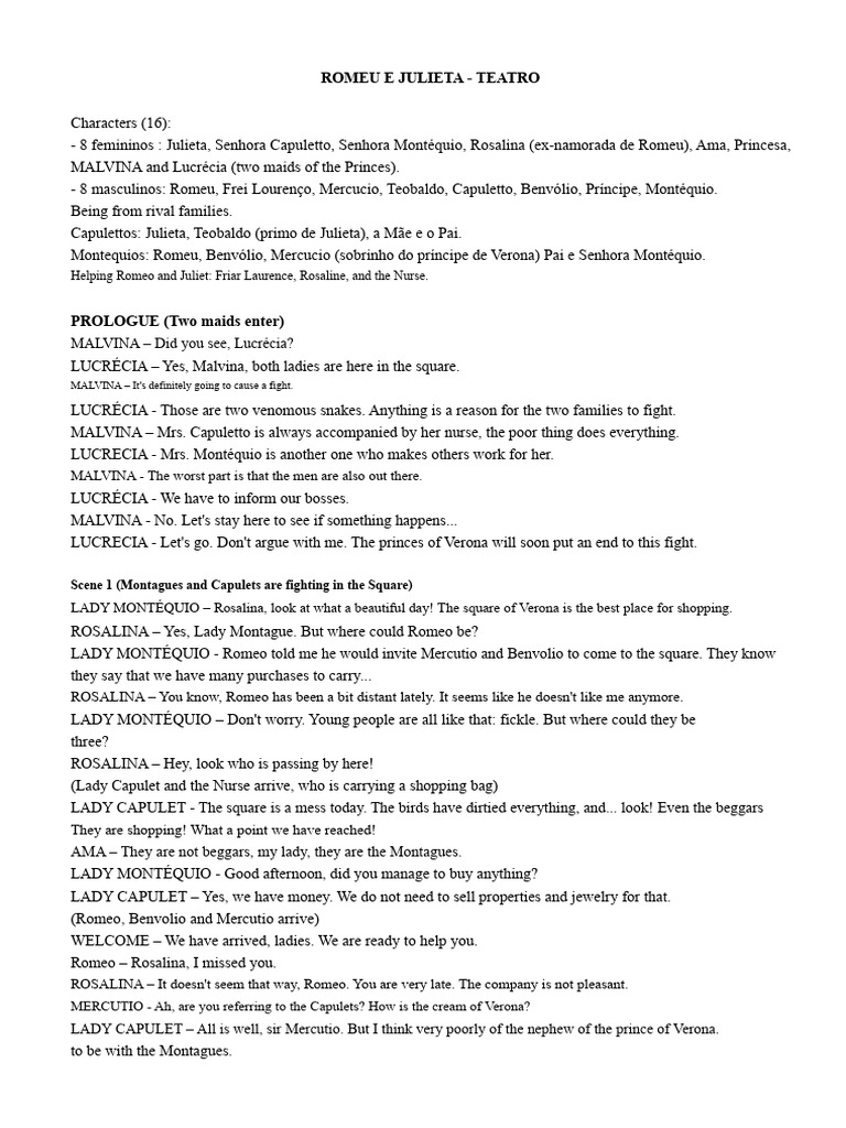 ROMEO AND JULIET | PDF | Characters In Romeo And Juliet | Shakespearean ...