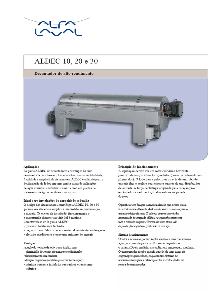 Decantadores Centrífugos ALDEC: Eficácia e Design | PDF | Parafuso ...