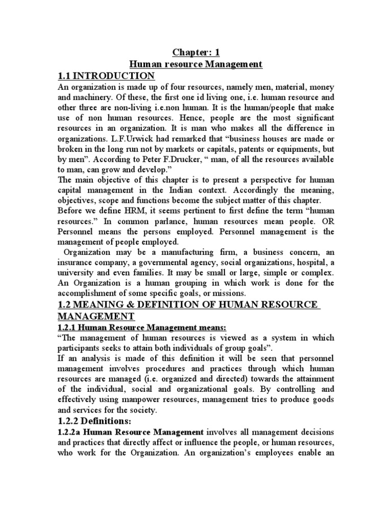 HRM Unit-1 | PDF | Human Resource Management | Employment